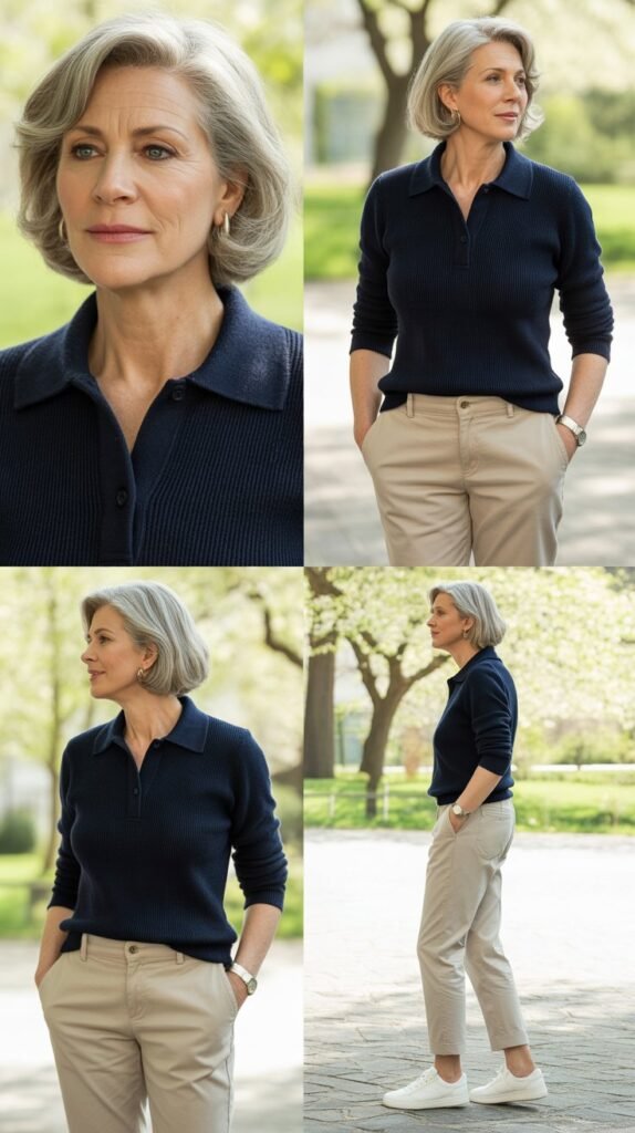 Knit Polo Shirt with Chinos