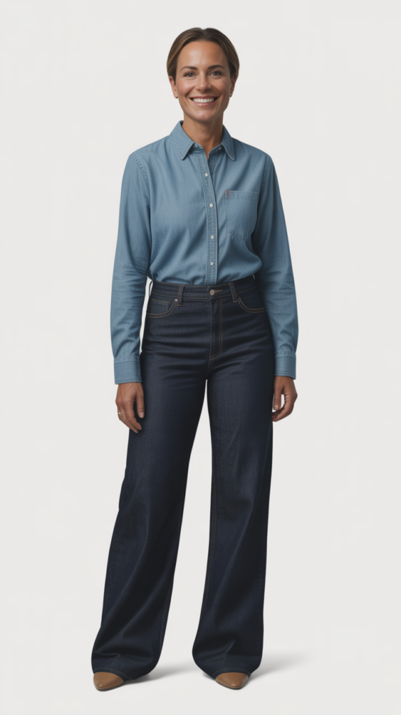  Chambray Shirt with Dark Denim