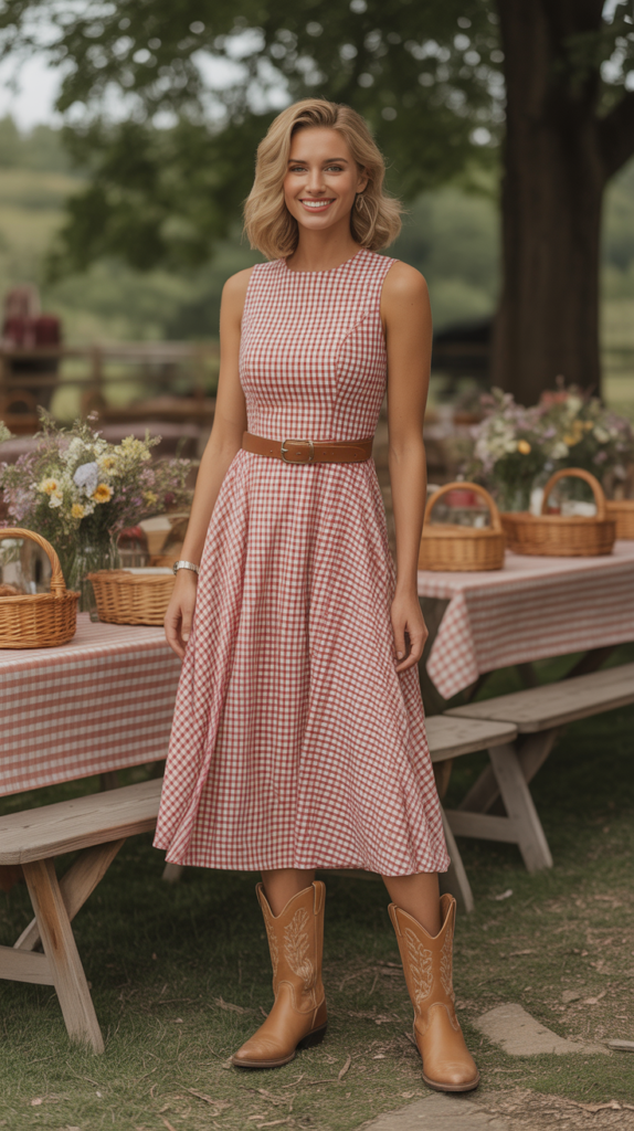 White Pantsuit with Western Accessories
