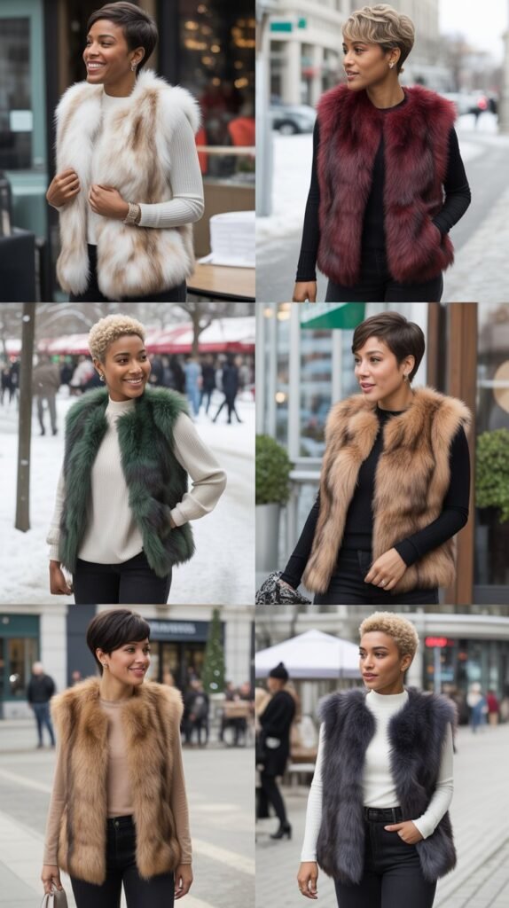 The Faux Fur Vest Layering Technique