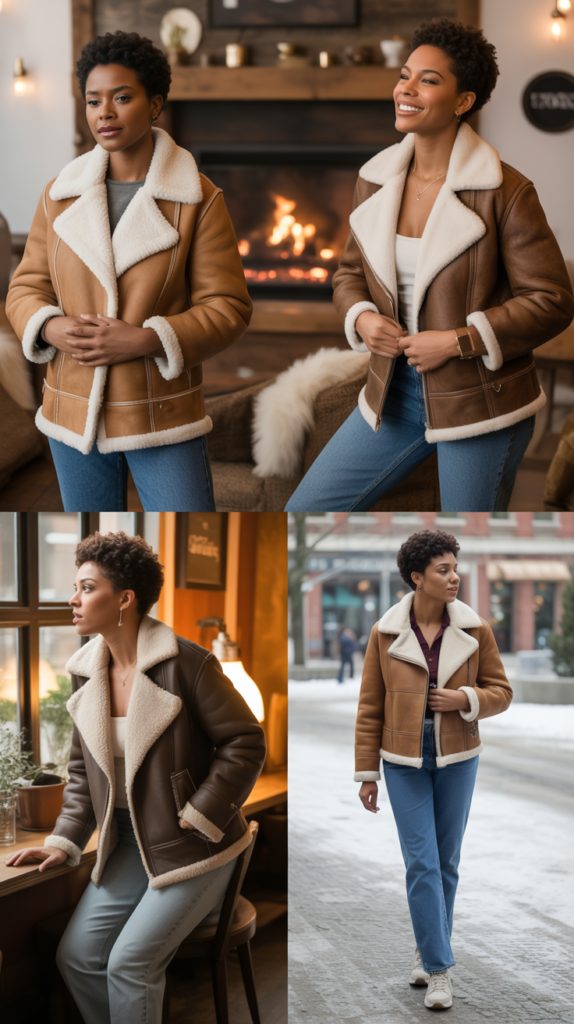  The Shearling Jacket and Jeans Relaxed Outfit