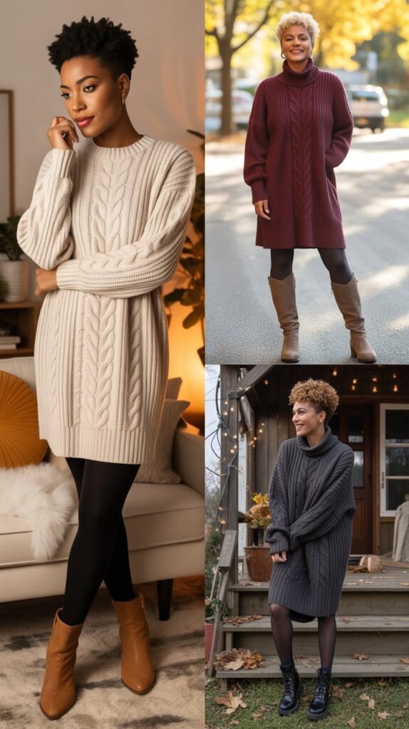 The Sweater Dress and Leggings Combination