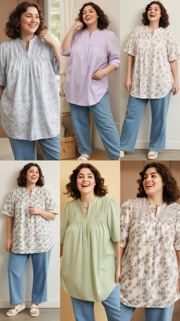 Straight-Leg Jeans With Tunic Top