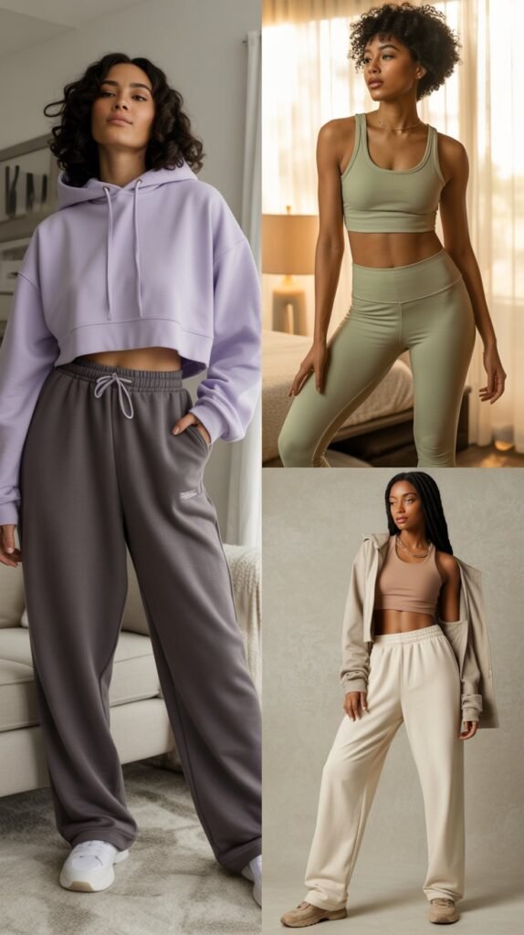 Baggy Sweatpants with Cropped Hoodie