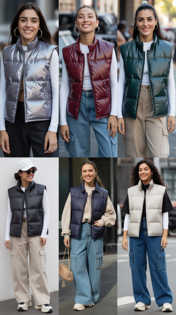 Puffy Vest Over Long Sleeves