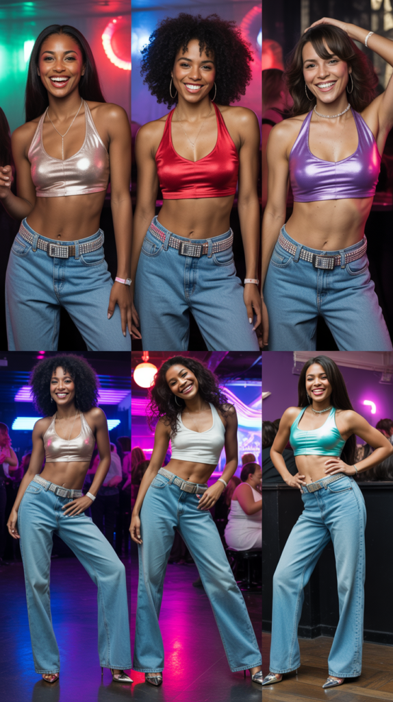 Low-Rise Jeans With Bedazzled Belt