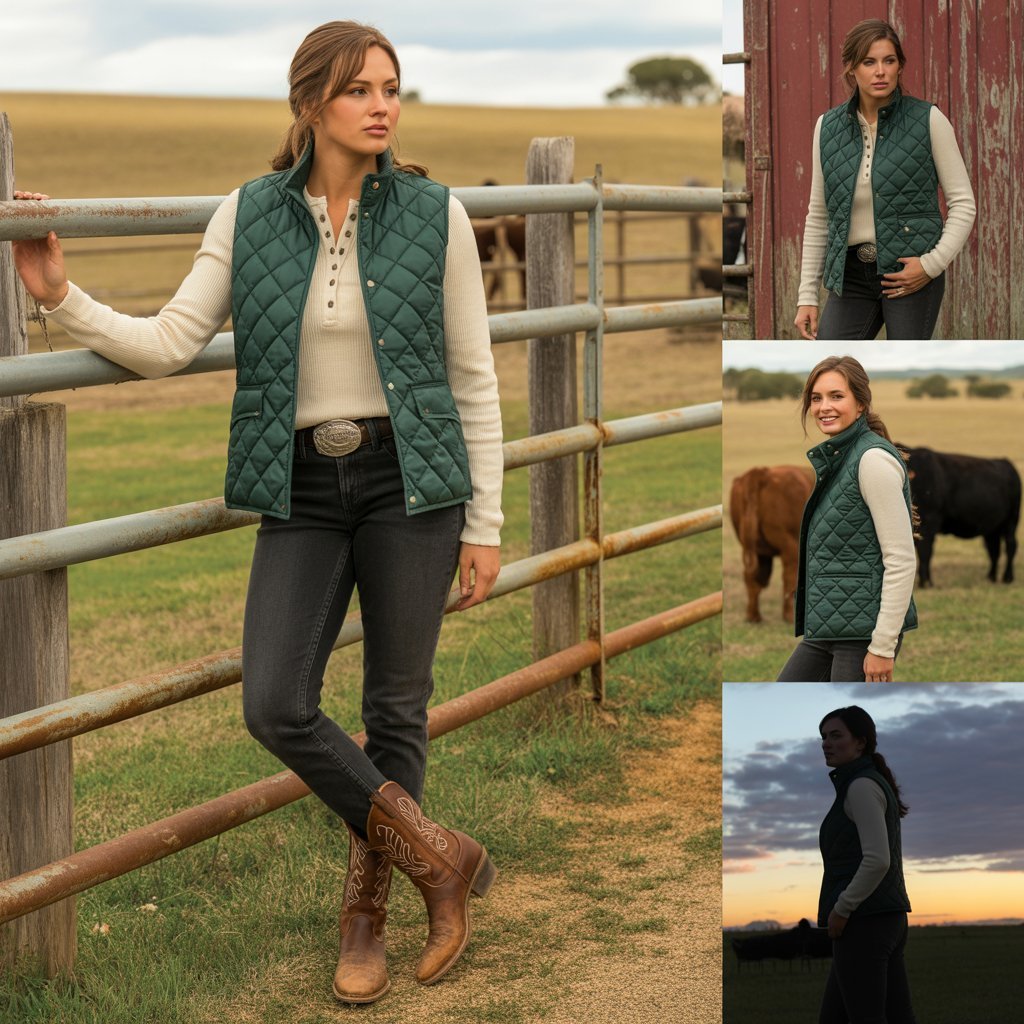  Vest and Bootcut Jean Combination