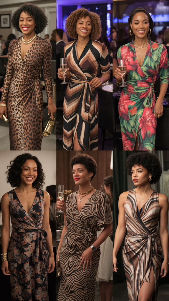 Wrap Dress With Bold Patterns