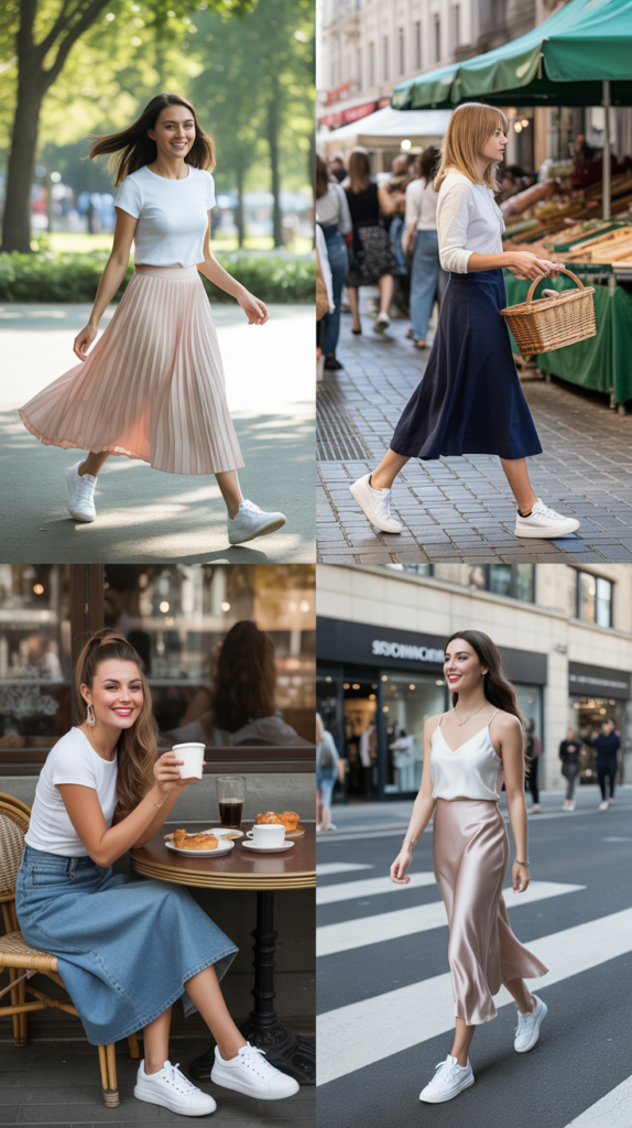  Skirt and Sneakers Contrast