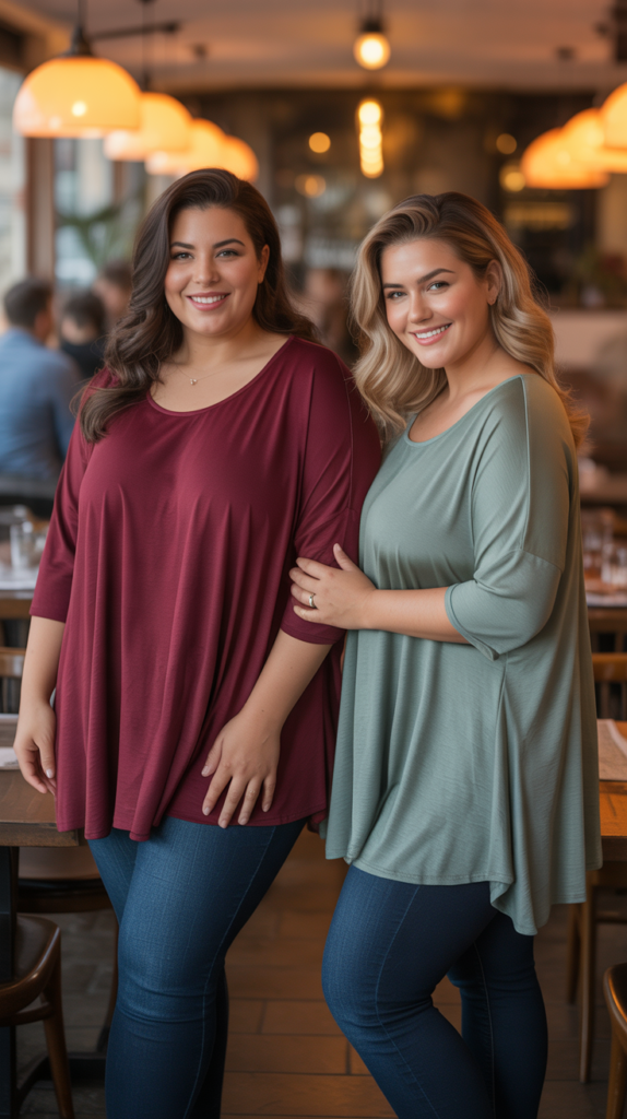 Tunic Top and Mom Jeans