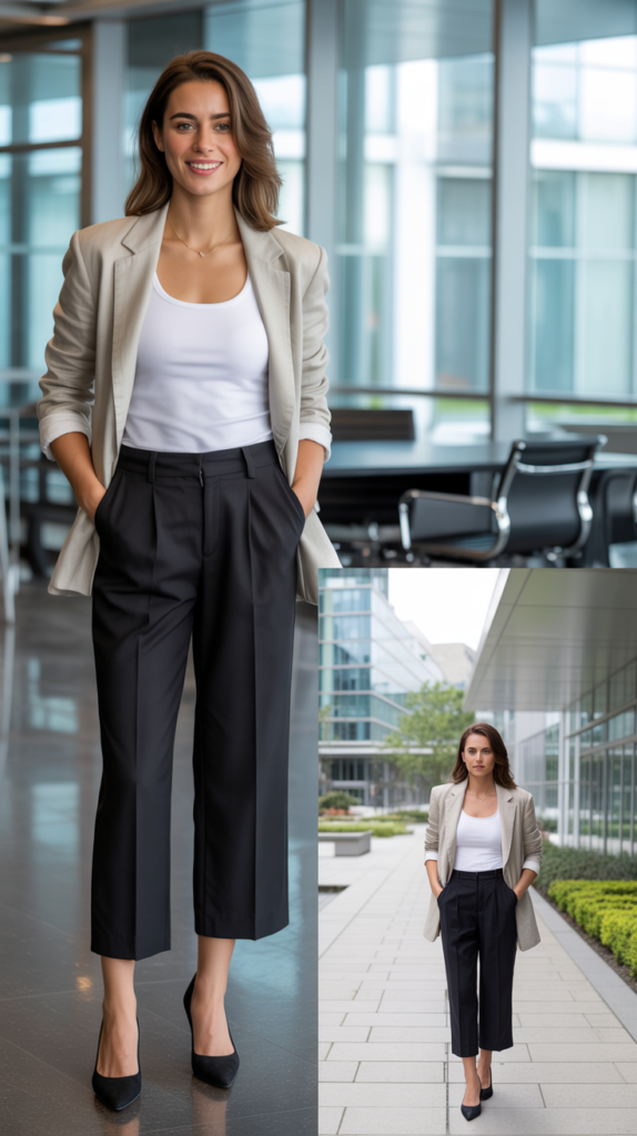 Cropped Wide-Leg Pants with Fitted Tank