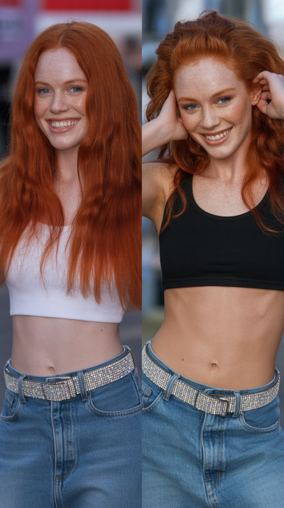  Low-Rise Jeans with Bedazzled Belt