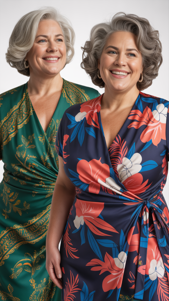  Wrap Dress in Bold Prints