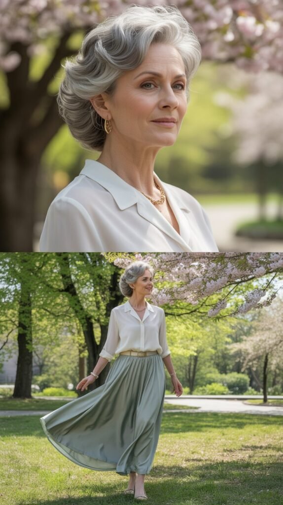  Maxi Skirt with Tucked-In Blouse