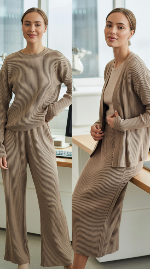 Ribbed Knit Set for Coordinated Comfort