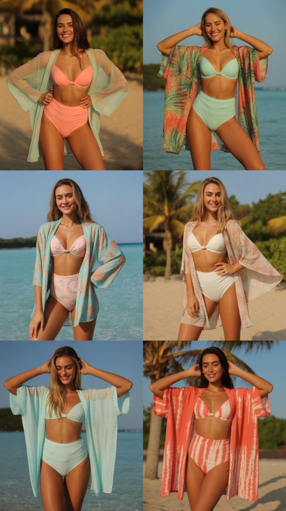 High-Waisted Bikini with Kimono