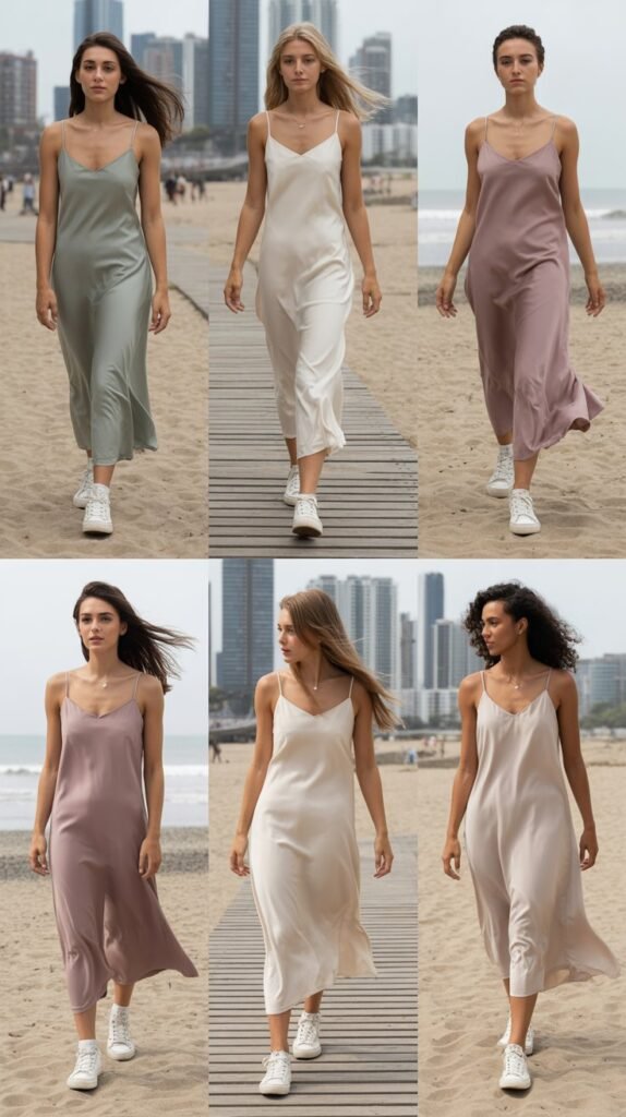 Slip Dress with Sneakers