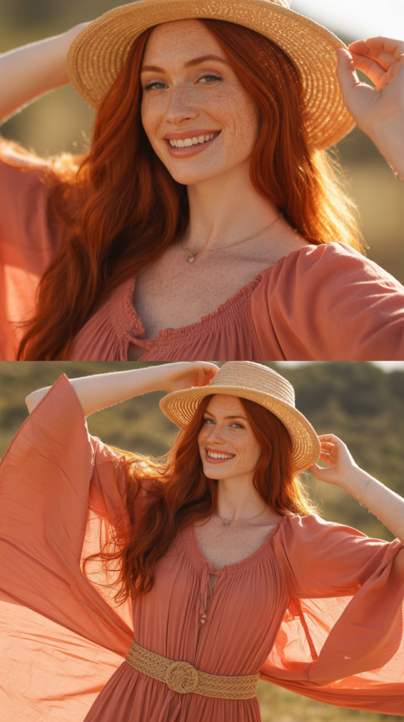 Coral Sundress with Woven Accessories