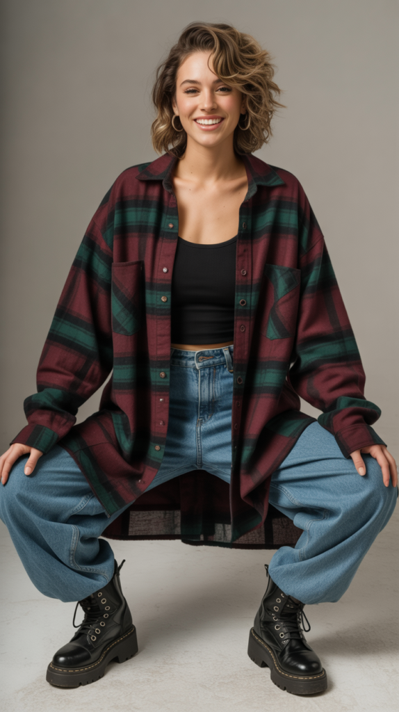 Oversized Flannel with Tank To