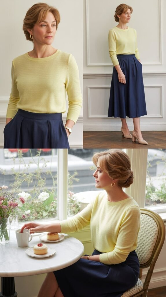 Lightweight Sweater with Midi Skirt