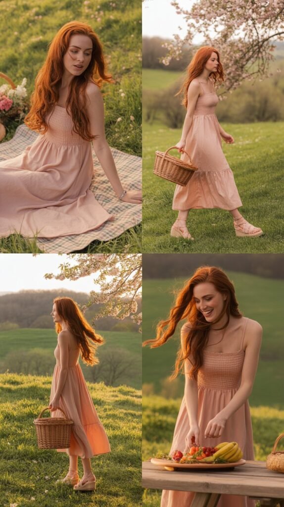 Peachy Pink Sundress with Espadrilles
