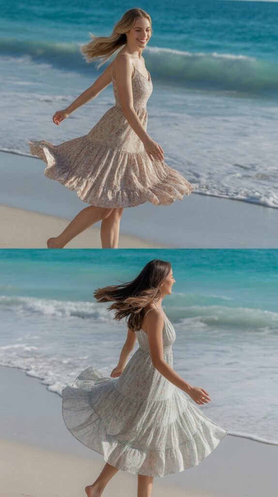  Ruffled Floral Tiered Dress