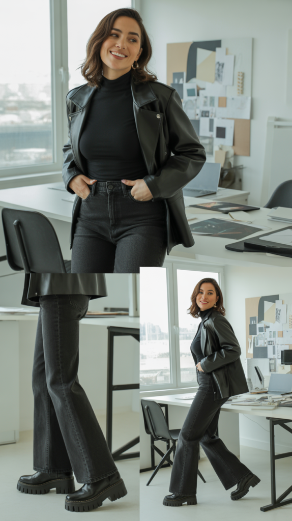 Flare Jeans with Platform Shoes