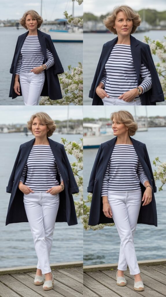  Striped Top with White Jeans