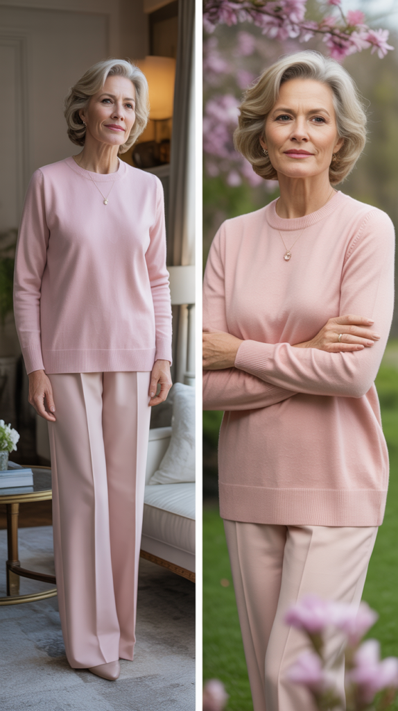 Cashmere Sweater Set in Spring Pastels