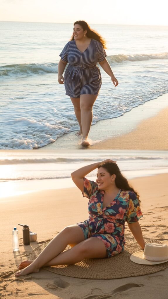 Plus Size Beach Romper