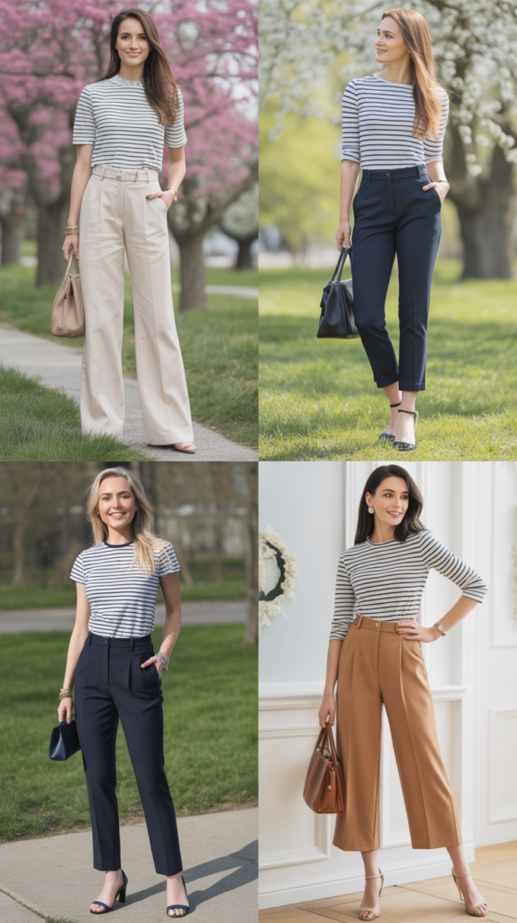 Striped Top with Tailored Pants