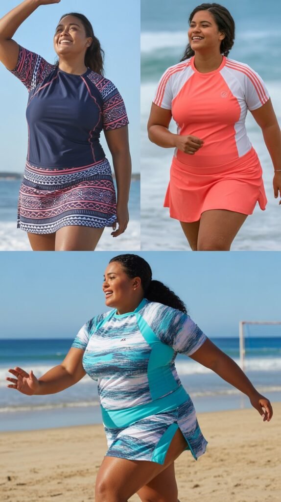 Swim Skirt with Rash Guard Top