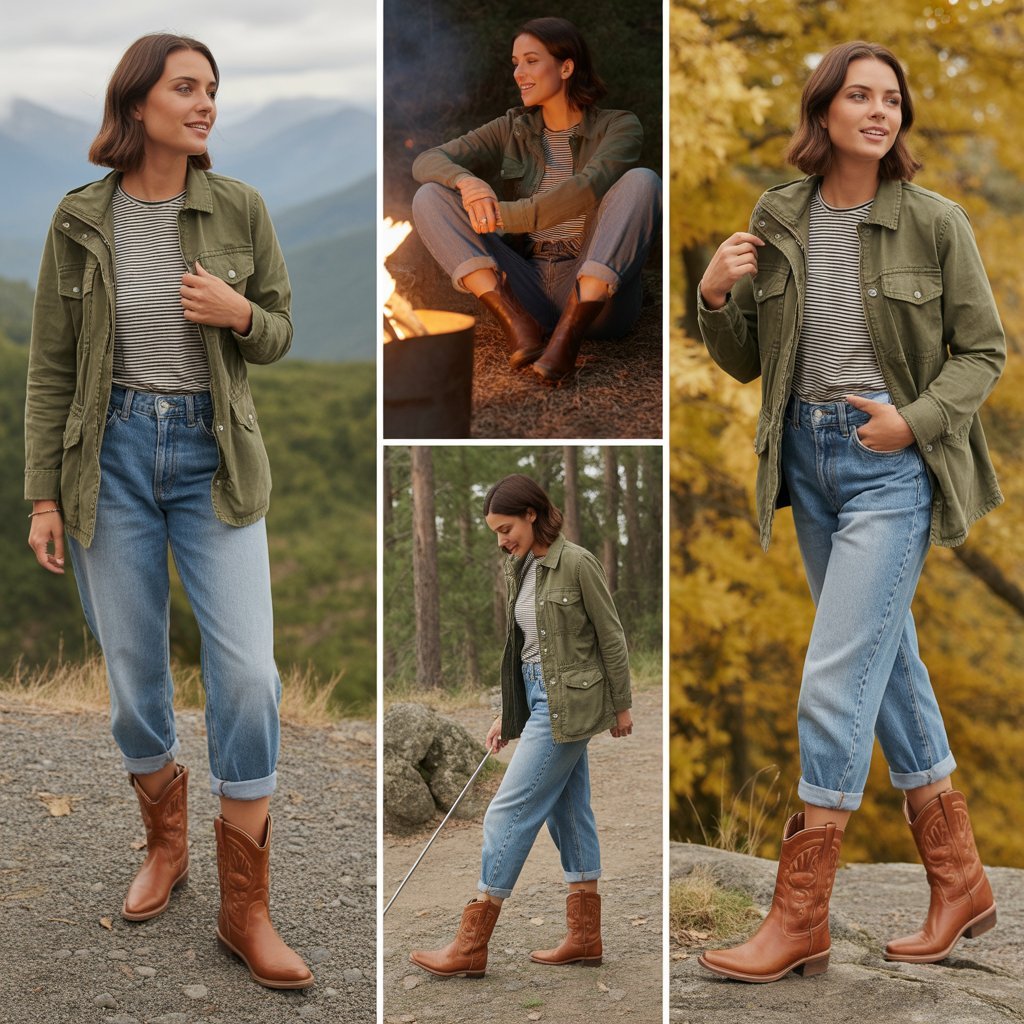 Utility Jacket with Western Boots