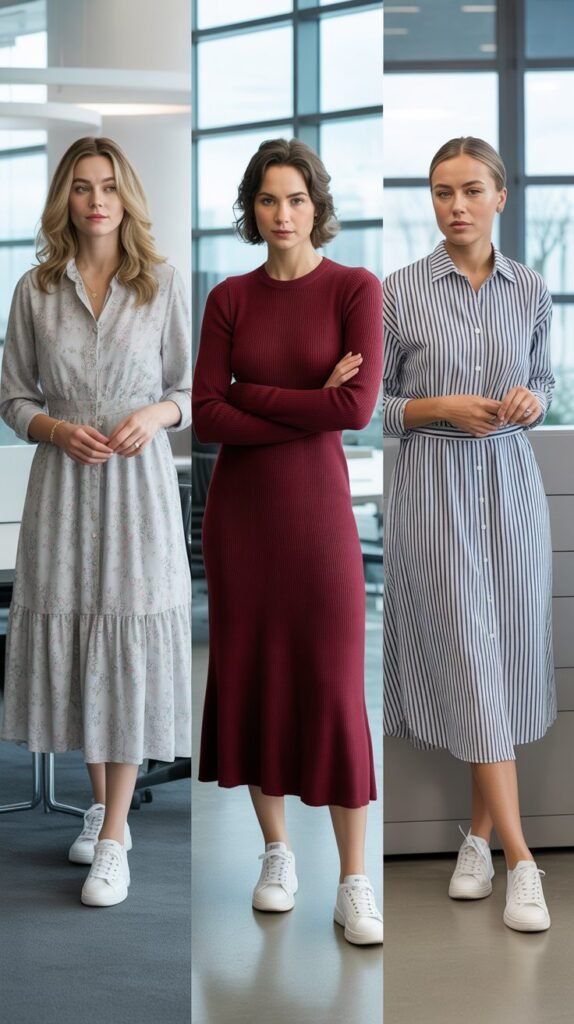 Midi Dress with Sneakers