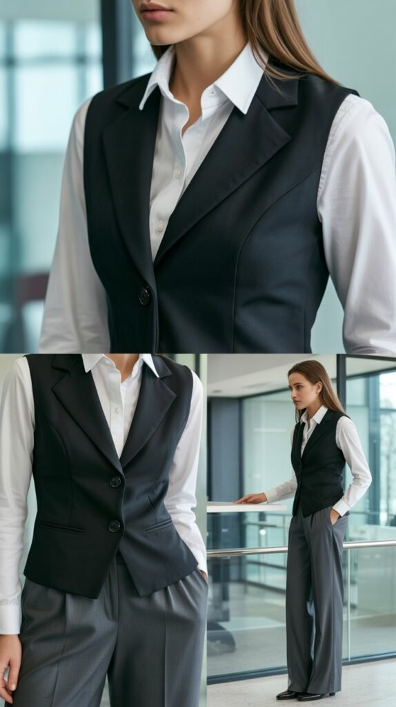 Tailored Vest Over Shirt