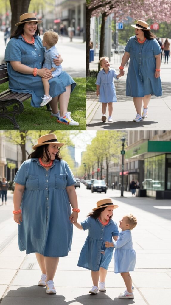  Chambray Dresses with Colorful Accessories