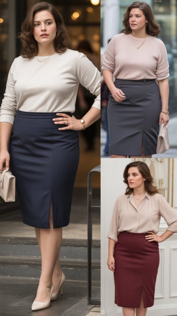  Pencil Skirt with Tucked Sweater