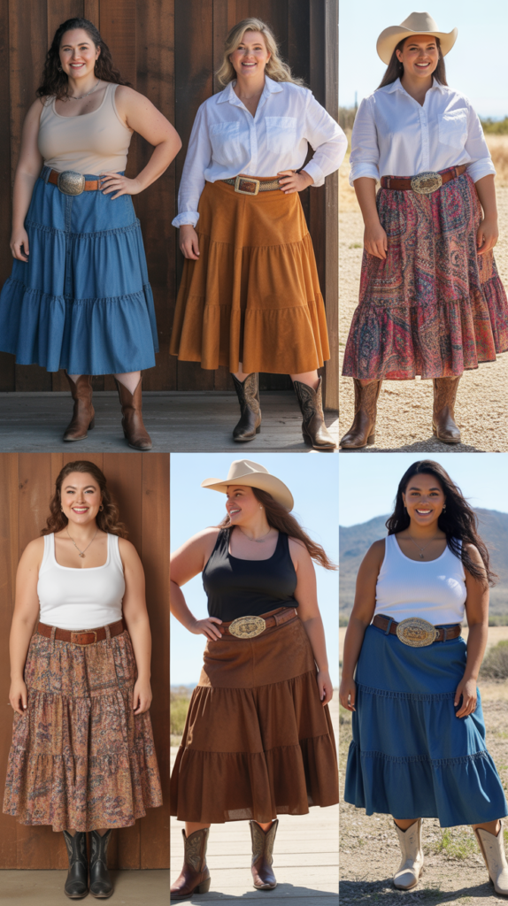 Tiered Western Skirt with Fitted Top