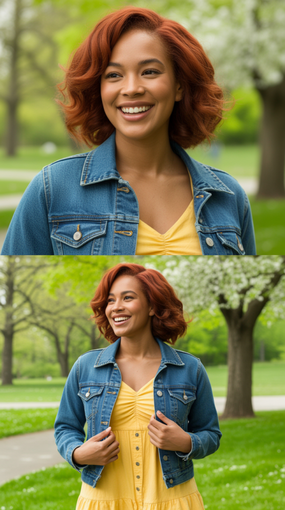 Yellow Sundress with Denim Jacket