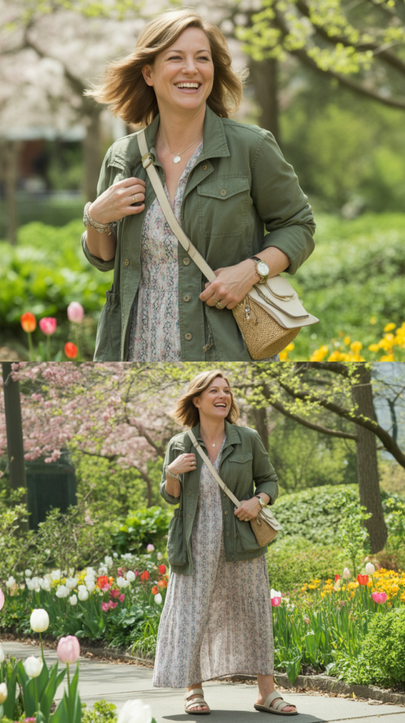 Utility Jacket with Maxi Dress