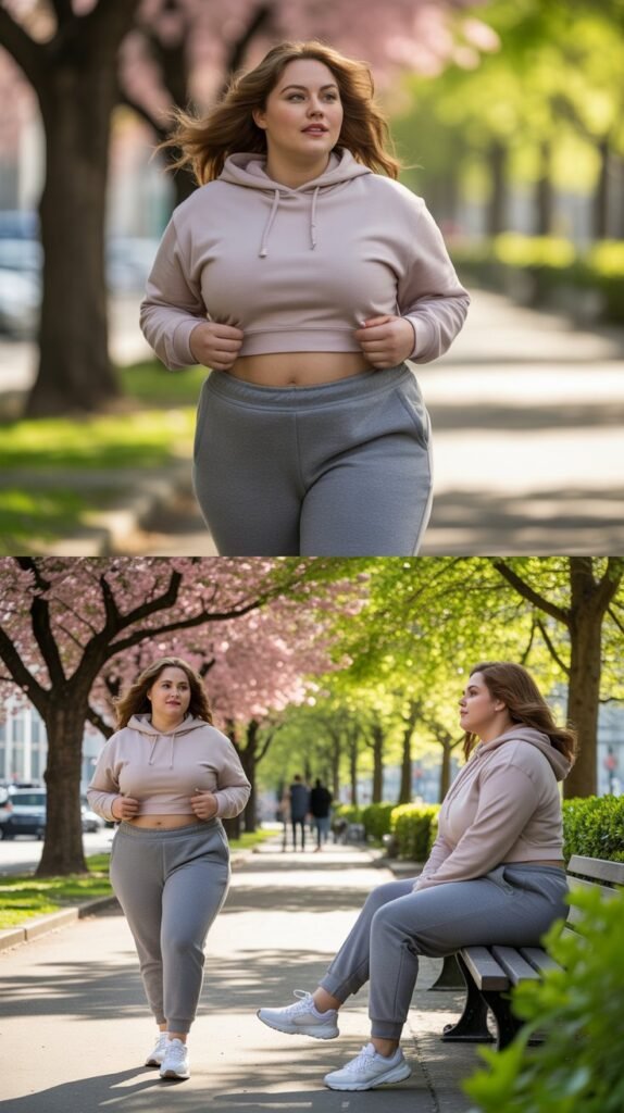  Crop Top Hoodie with Mid-Rise Joggers