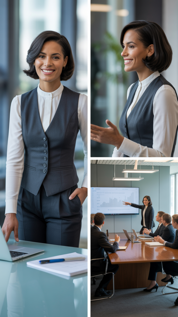  Vest Layering Over Long-Sleeve Blouse