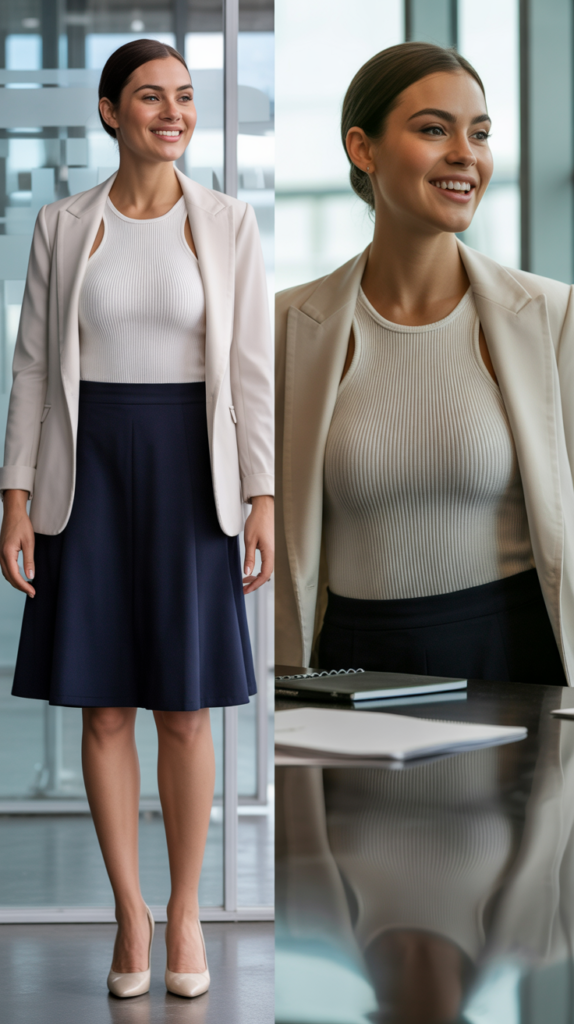 A-Line Skirt with Fitted Ribbed Tank