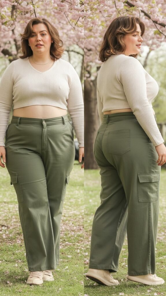  Cargo Pants with Cropped Sweater