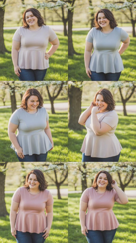 Peplum Top with Dark Denim