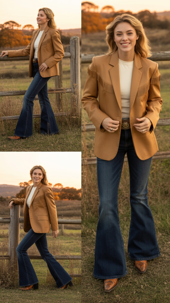 Western Blazer with Bootcut Jeans