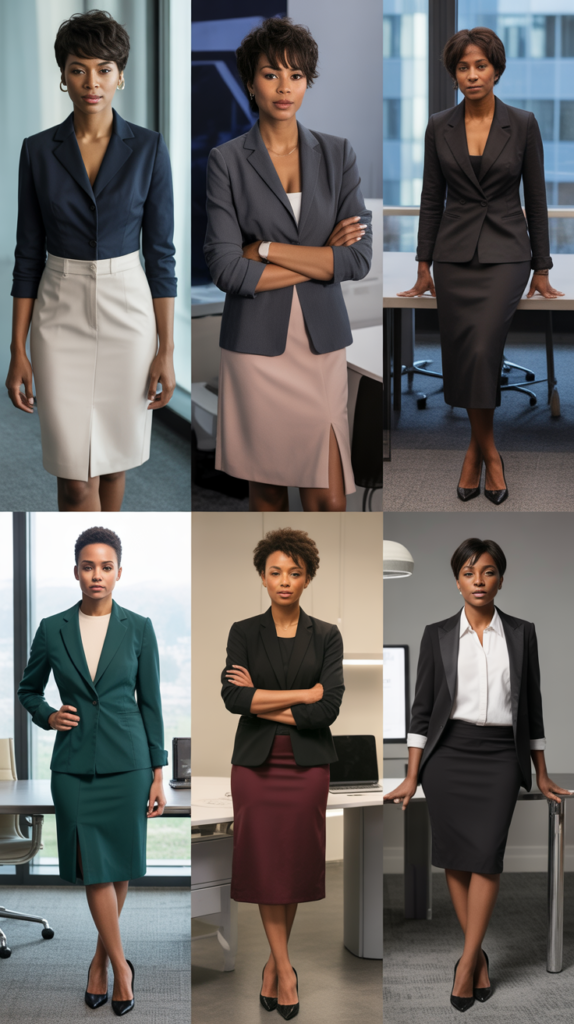 The Blazer and Midi Skirt Professional Outfit