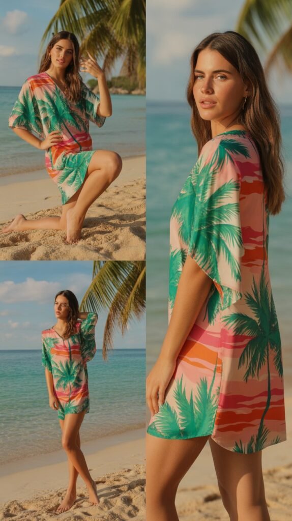 Bold Tropical Print Mini Dress