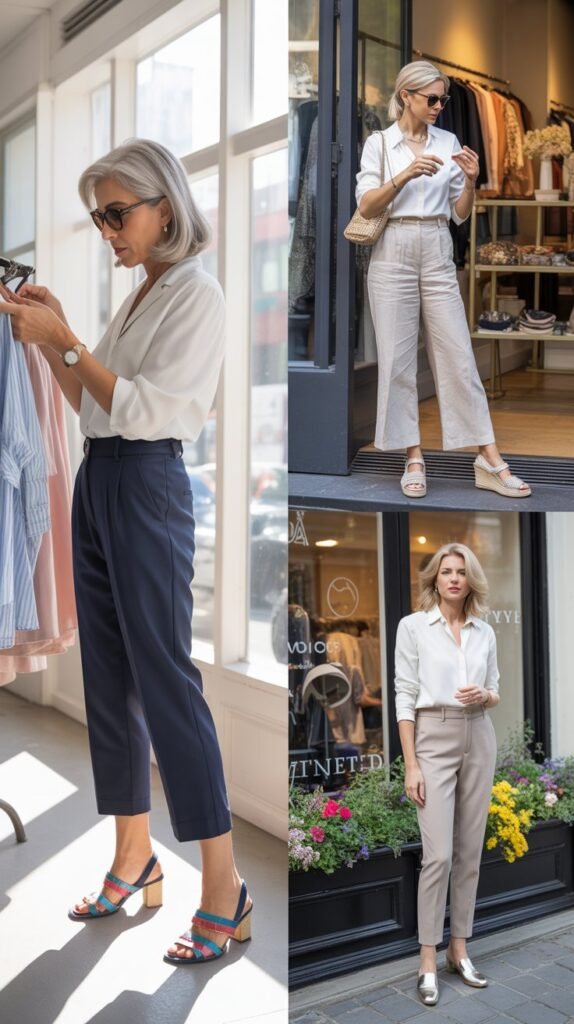 The Cropped Pant and Interesting Shoe Combination