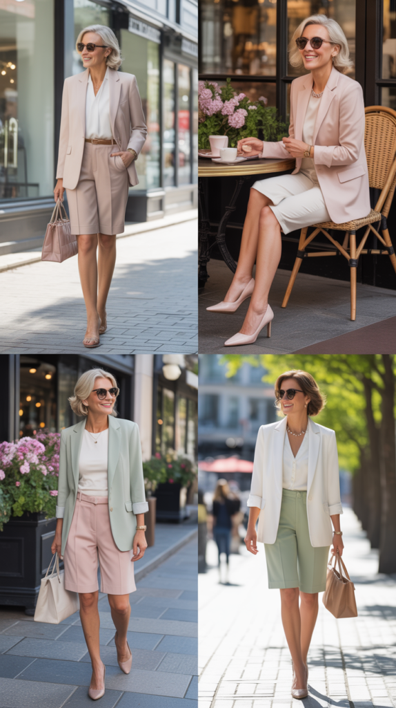 Knee-Length Shorts with Blazer